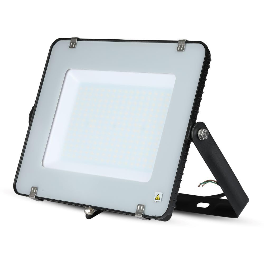 Faretto LED Floodlight 200 W, chip SMD 6500 K, corpo nero, illuminazione esterna, sicurezza ed eventi.