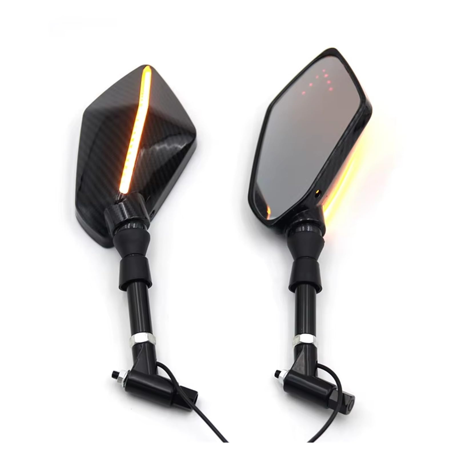 Espejo moto universal 10mm retrovisor intermitente led fiber 5