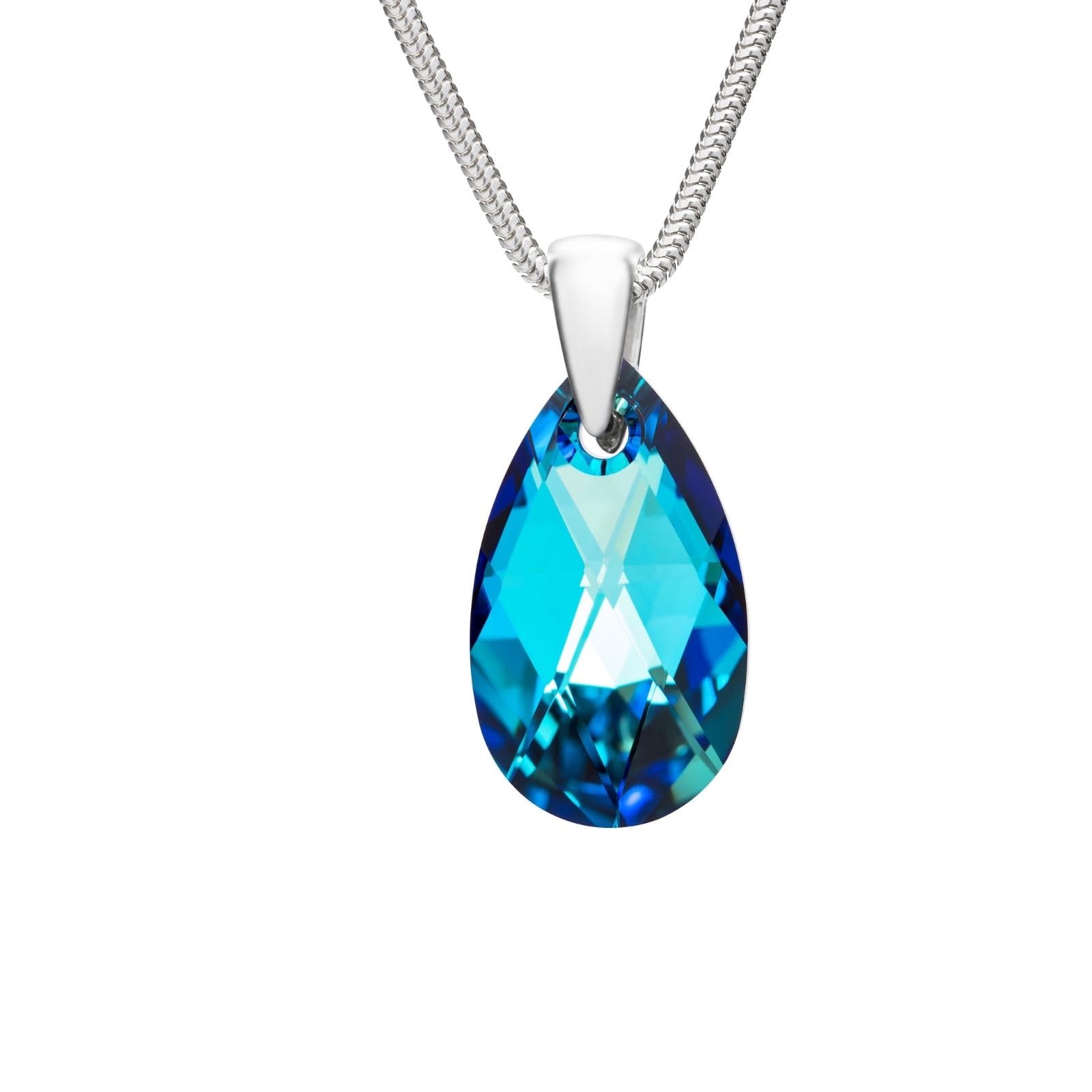 Collana Da Donna In Argento Sterling Con Ciondolo A Goccia Blu Di Lusso