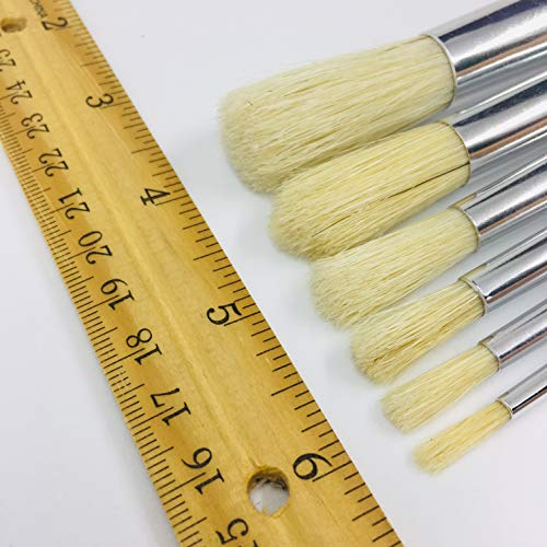 Xdt 582 Round Tip Style Paint Brush Artist Painting Brushes Set 6 Piece Pure Bristle #1# 3 #5 #7 #9 #11, Best Brush For Painting Acrylic Paint Oil Paint On Canvas Extra Long Handle #TOP5