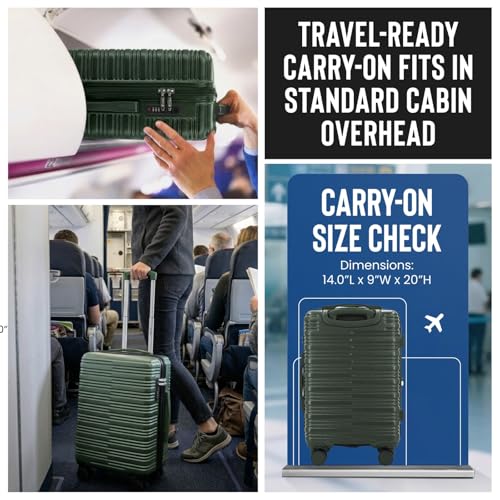 Image of IZOD Romeo 20 Inch Carry-On Expandable Hardside Luggage, Forest