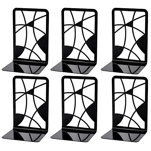 Bookends, Book Ends for Shelves, Bookends for Shelves, Metal Bookends for Heavy Books, Bookend Supports on Office Desk, Book Shelf Holder Home Decorative, 3 Pairs Bookend Support, Book Stoppers
