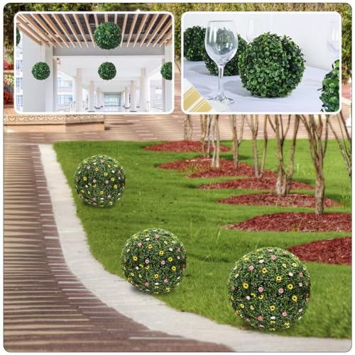BESPORTBLE 2pcs Flower Arrangement Topiary Ornament Grass Topiary Balls Topiary Tree Frame Faux Greenery Grass Support Topiary Form Decorative Flower Frame Moss Balls Shelf Artificial Plastic