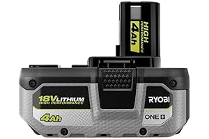 TTI Ryobi PBP004 ONE+ High Performance 18-Volt Lithium-Ion 4.0 Ah Battery
