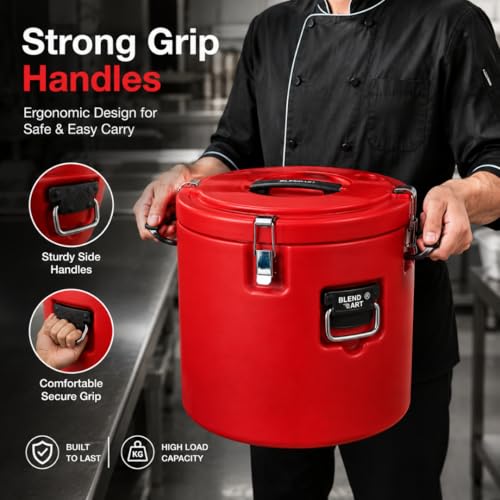 Image of BLEND ART Insulated Food Storage Container for Hot & Cold Food BPA Free SS Thermal Food Barrel with Locking Lid Leak Proof Catering Food Carrier for Hotels, Restaurants & Tiffin Service (40 Lt)