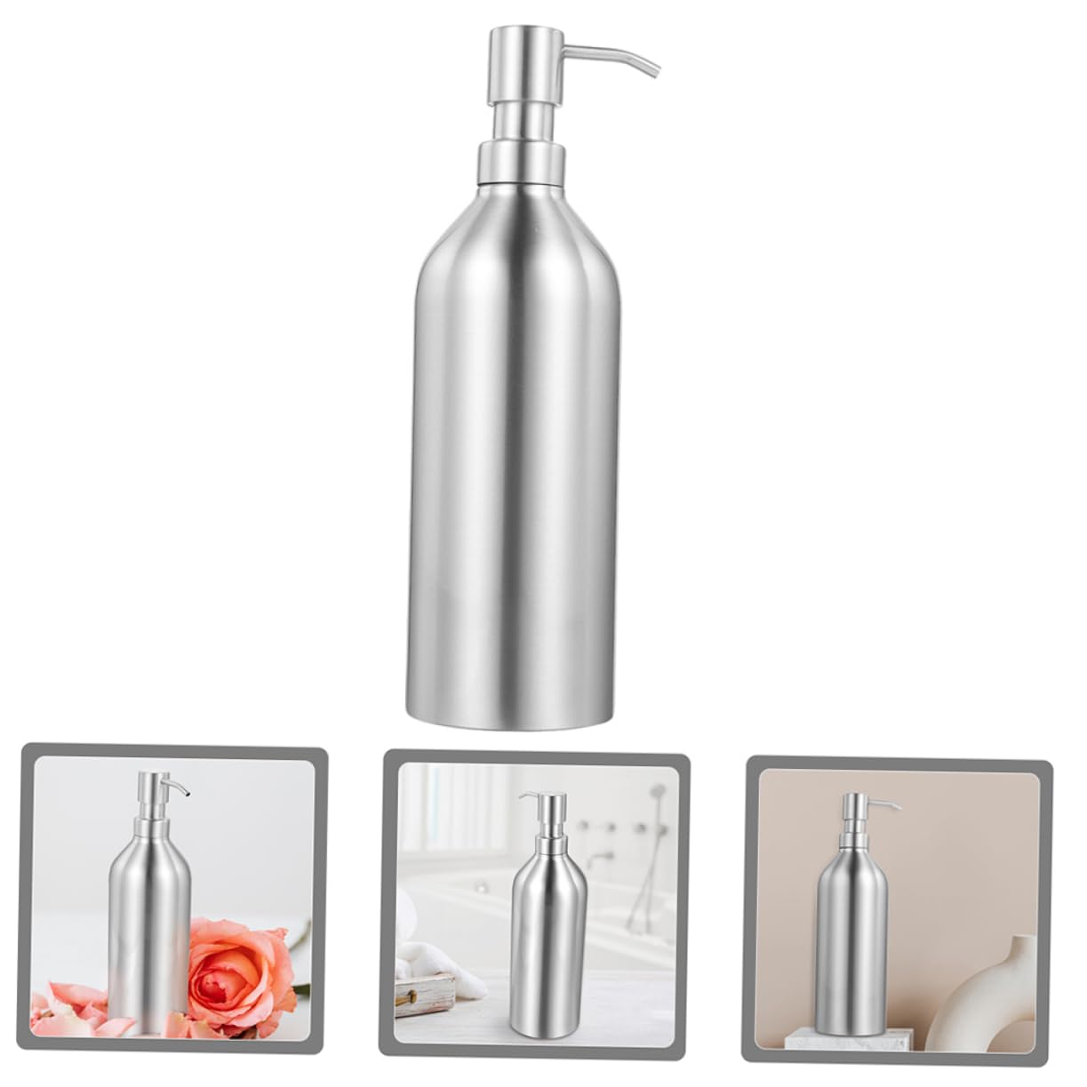 Ciieeo 2piezas Dispensador De Jabón Multiusos Acero Inoxidable Recargable Unidades