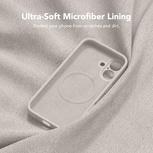 Image of Magnetic for iPhone 16 Plus Case, Compatible with MagSafe, [Full Camera Protection][Screen Protector] Silicone Shockproof Protective Phone Case for iPhone 16 Plus 6.7 inch, Stone