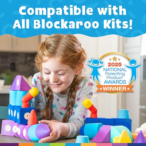 Image of Blockaroo Magnetic Foam Building Blocks 50-Piece Trunk Set for Toddlers