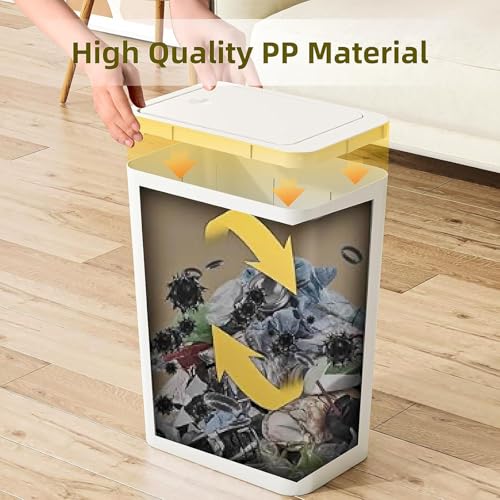 Caneca de basura pequeña de plástico 15 litros con tapa press gris miniatura 4