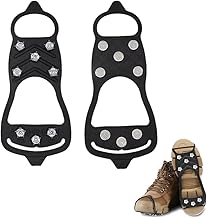 Shoe Spikes with 8 Teeth, Spikes for Shoes Winter, Non-Slip Shoe Claw, Shoe Claws for Hiking, Snow, Ice, Winter Outdoor, Trekking