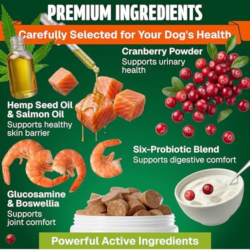 Dog Vitamins and Supplements 250 Chews - 26 in 1 Dog Multivitamin Soft Chews with Glucosamine, Chondroitin, Probiotics, Omega 3 - Hip & Joint, Skin & Coat, Immune Support - Chicken Flavor - Image 3