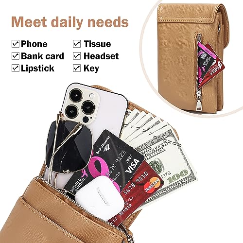 MINICAT Roomy Pockets Series Small Crossbody Bags Cell Phone Purse Wallet for Women(Ag Purple)