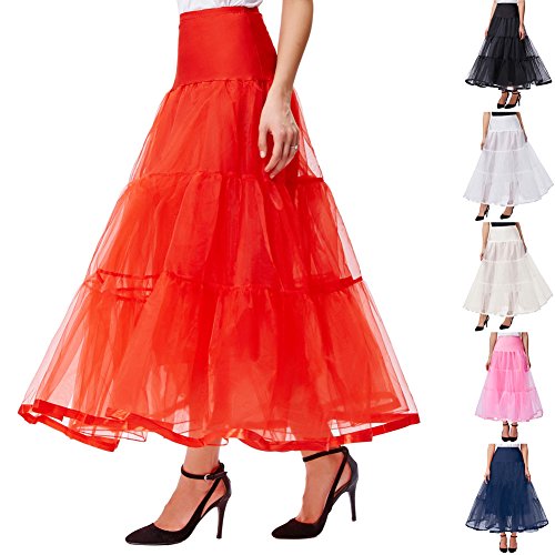 Image of GRACE KARIN Women's Ankle Length Petticoats Wedding Slips Plus Size S-3X
