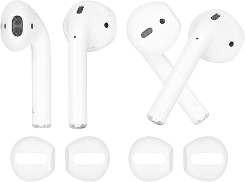 Miniatura 3 de (Ajuste en la caja) 4 pares de auriculares de silicona superfinos de repuesto para auriculares y cubiertas de silicona para Apple AirPods o