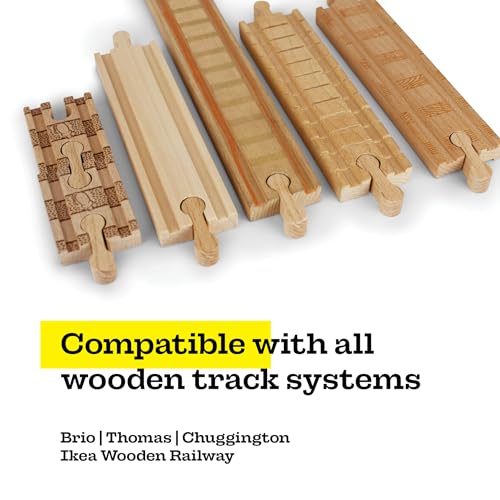 Wooden Railroad Crossing - 3 Piece Set: Rail Road Signal Gate, Wooden Sign, Cow - Compatible with All Major Train Brands - Railroad Toy Train Track Accessories - Zany Trains - Train Track