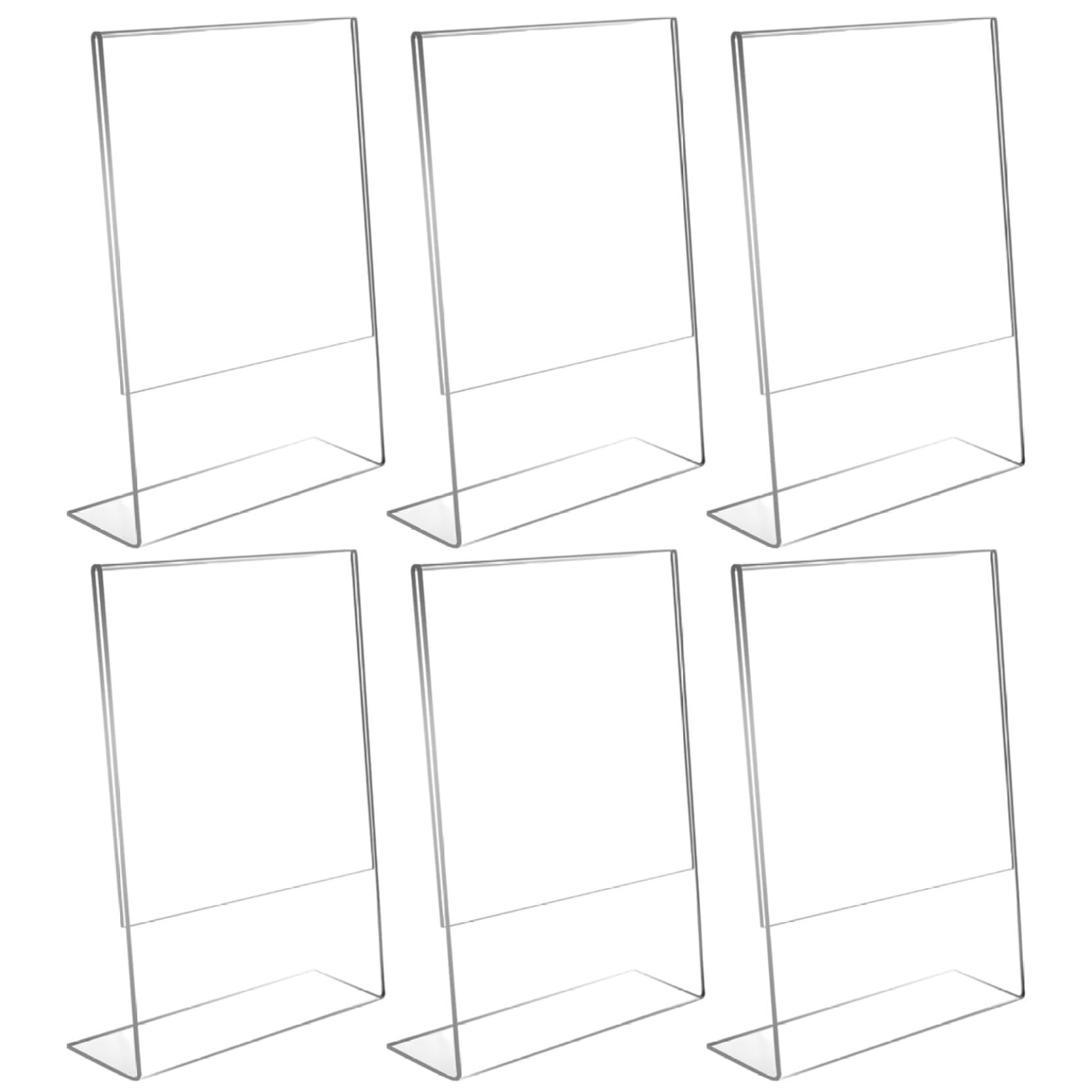 Hbbgdiy Transparent 4X6 Acrylic Picture Frame 6Pcs Clear Vertical Standing Photo Display Protective Acrylic Frames For Home Office School Desk Decoration, Frameless