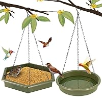Vogelfutterspender & Vogeltränke 2 In 1 – Zum Aufhängen, 24x24x35 Cm, PP-Material, XL