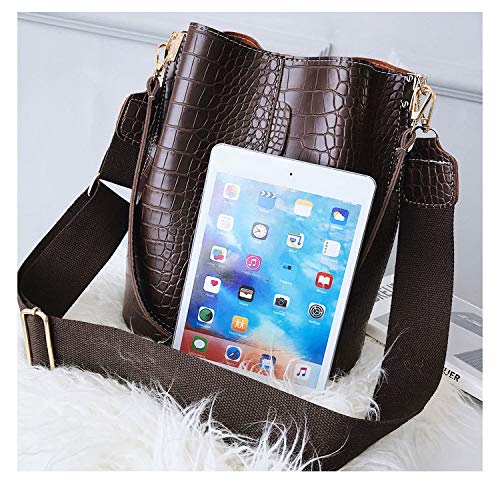 Image of Women Hobo Shoulder Bag, Crocodile Pattern Handbags Large Capacity Crossbody Bag