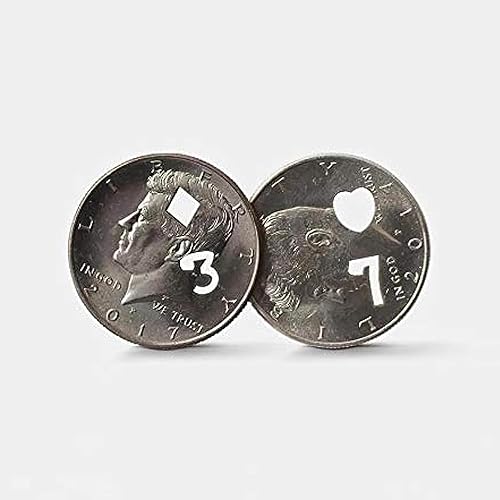 Miniatura 3 de blue-ther 7 de corazones, medio dólar para monedas, trucos de magia, juego de cartas de mago, accesorios de primer plano, accesorios de primer