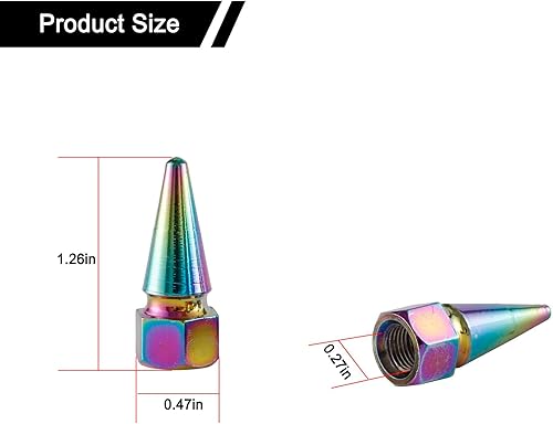 Miniatura 2 de Tapones hexagonales puntiagudos para válvulas de neumáticos, cubiertas de válvula de rueda de automóvil, a prueba de polvo, accesorios universales