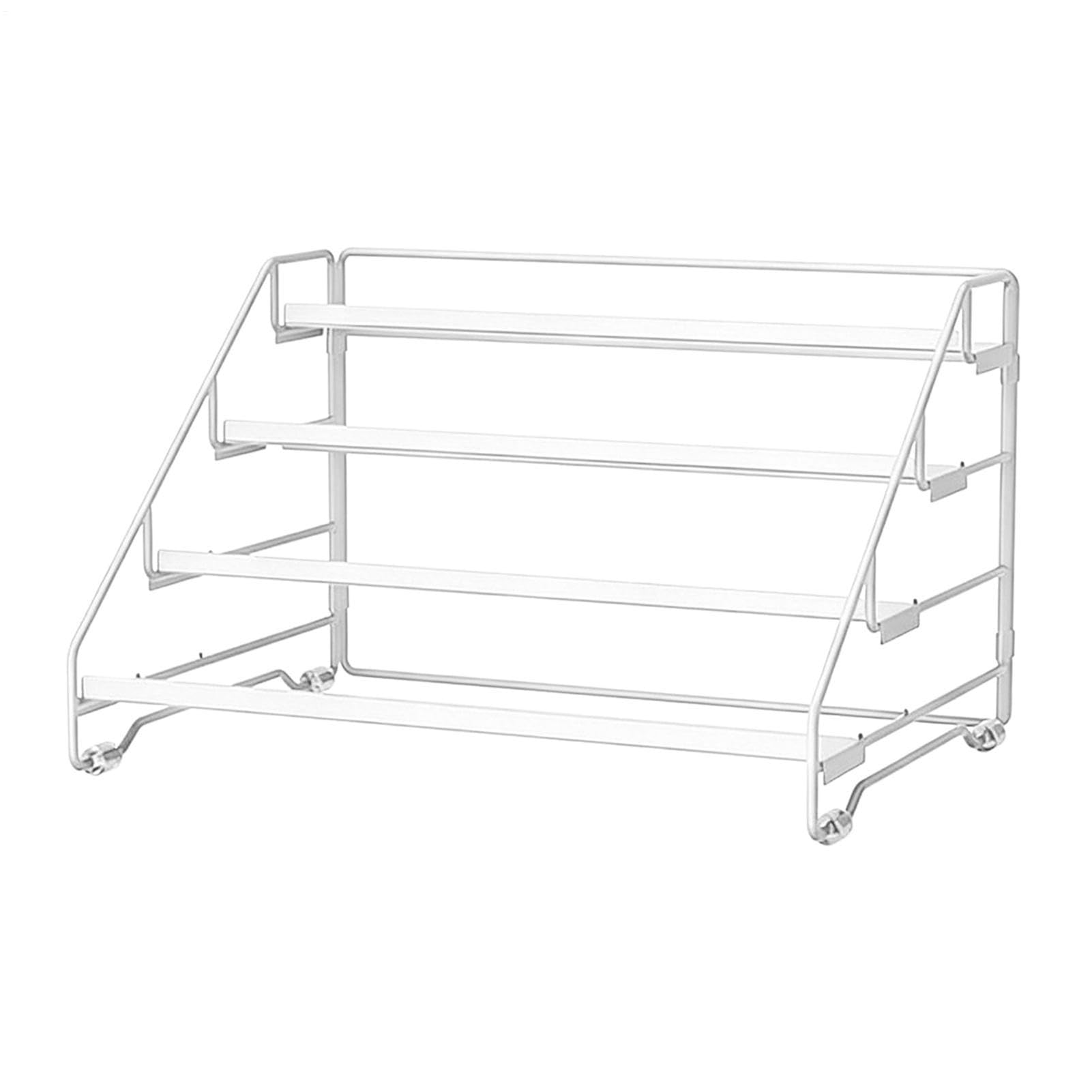 Organisateur d'étagère à épices, support extensible à 4 niveaux, rangement et présentation de conteneurs - Pour une utilisation dans le garde-manger, le comptoir et la maison ; pour bouteilles, pots