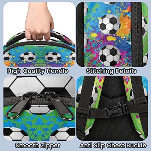 Fzdxzjj Backpack For Boys Girls Teens Sport Football 16 Inch Kids Backpack Art Painting Soccer Middle Schoolbag Primary Elementary Student Bookbag For Back To School Gift Travel Laptop Backpacks #TOP5