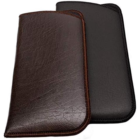 Calabria Unisex Soft Eyeglass Case Black&Brown(2Pack) Cover