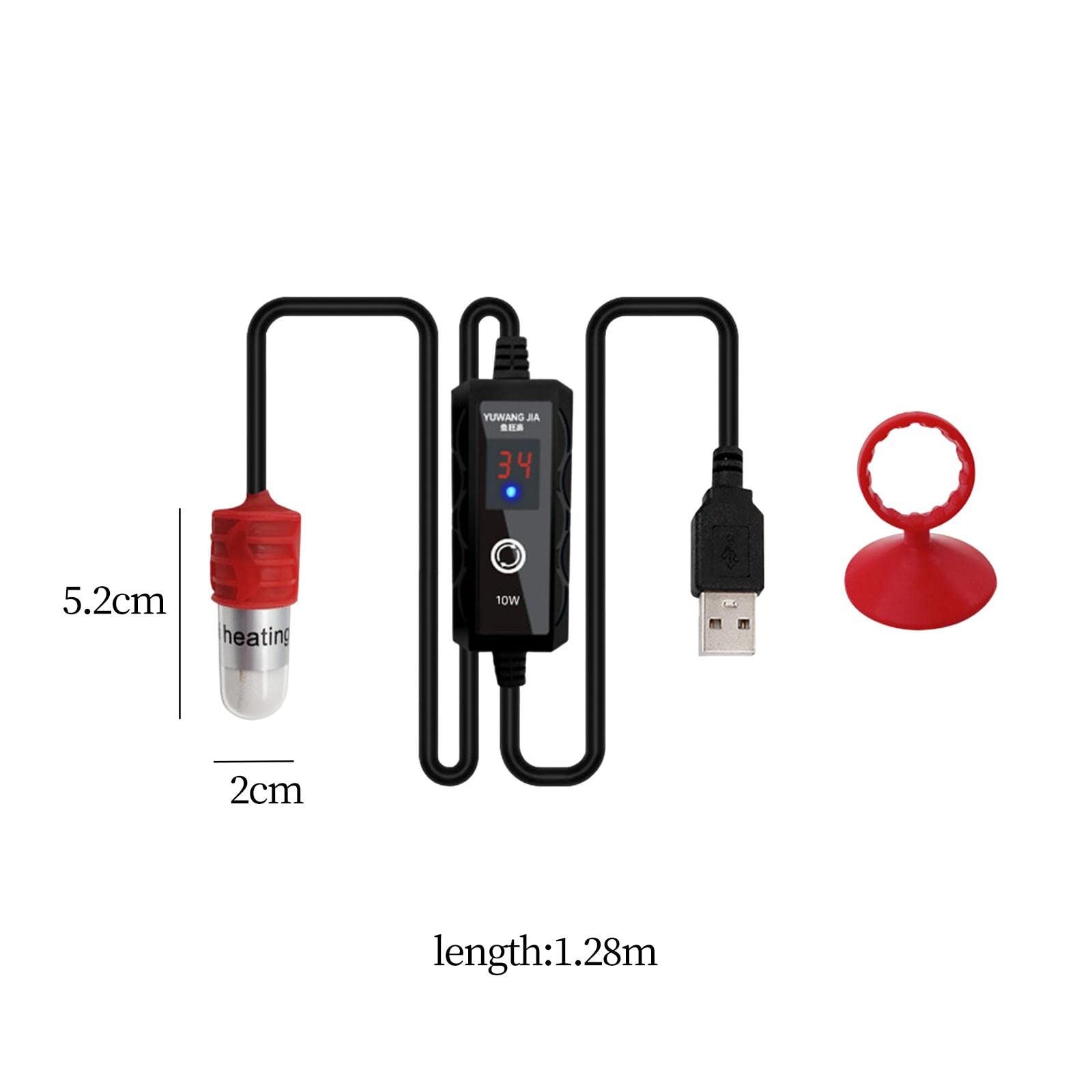 Juego de 5 calentadores automáticos termostáticos para acuario, 10 W