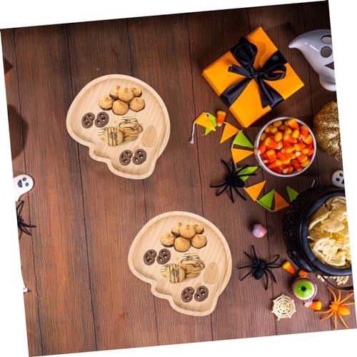 Plateau en bois réutilisable pour éviter la vaisselle jetable d'Halloween