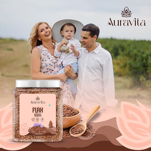 Image of Auravita Premium Flax Seeds 1KG | Natural Raw Flax seeds for Eating High Dietary Fiber Alsi Seeds Rich in Magnesium