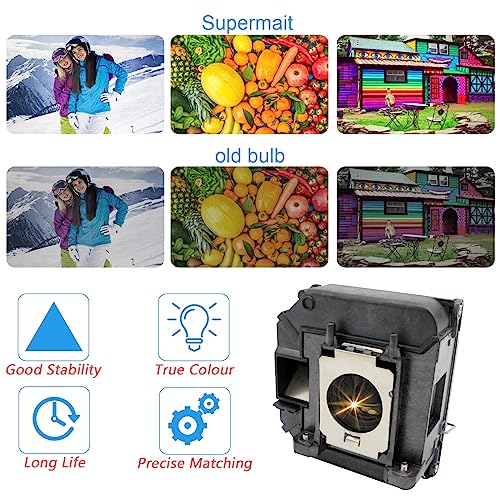 Lámpara de reemplazo para proyector EPSON ELPLP61 miniatura 3