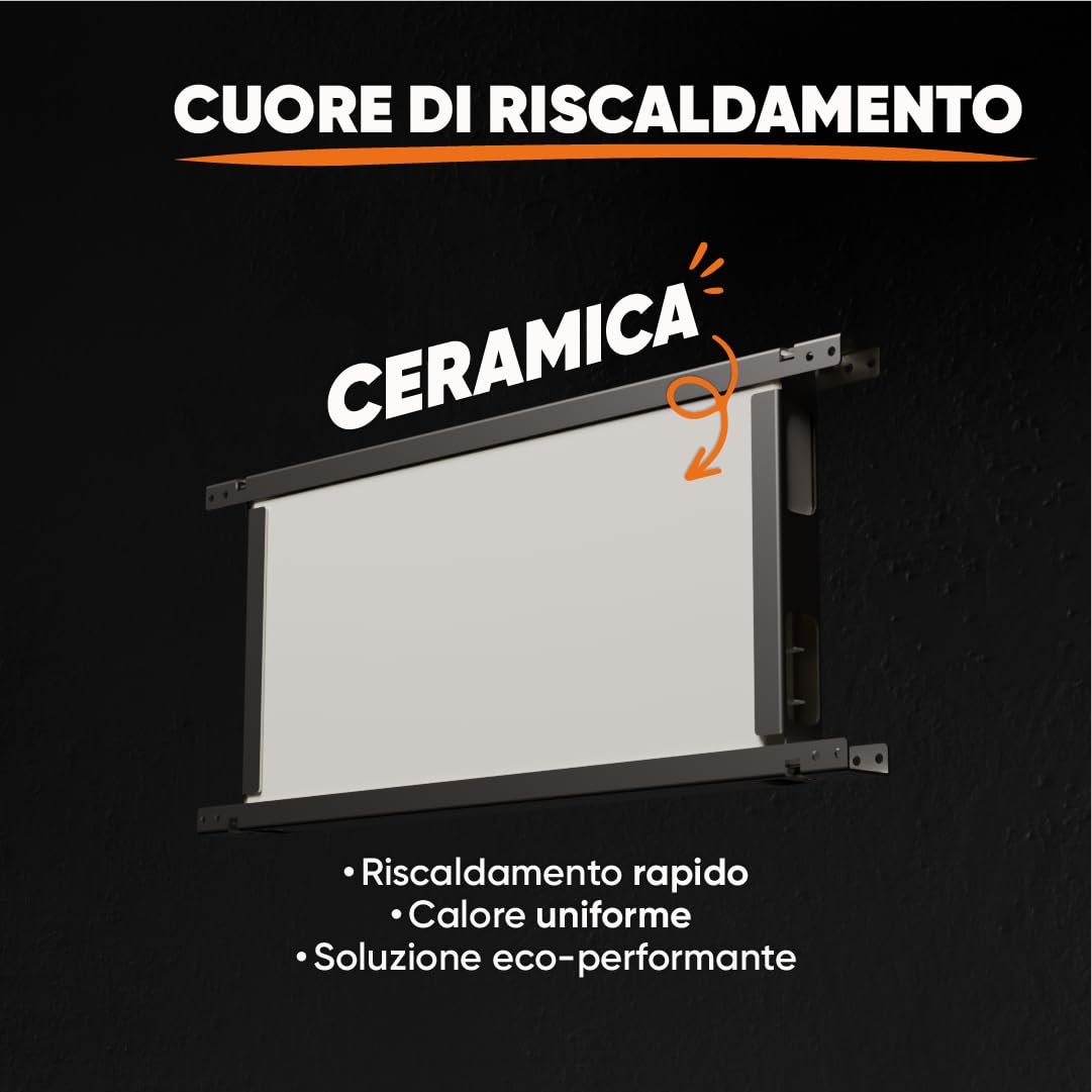 BESTHERM - Radiatore elettrico fisso a inerzia secca ceramica 1000W Bestherm ARIA orizzontale bianco