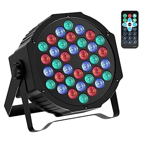 Stage Lights, RGB 36 LEDs Disco Lights Par Light Sound Activated DMX with Remote Control Lamp for Party, Bar, Stage, Christmas, Halloween, Wedding (1 Pack) Cover