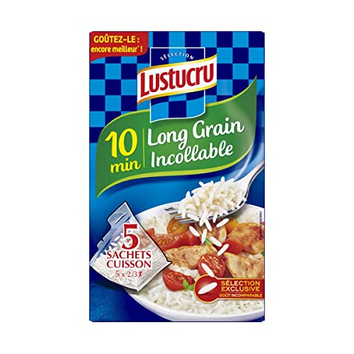 LUSTUCRU - 3 unidades de arroz (grano largo, no adhesivo, listo en 10 minutos, 5 x 180 g, 900 g)