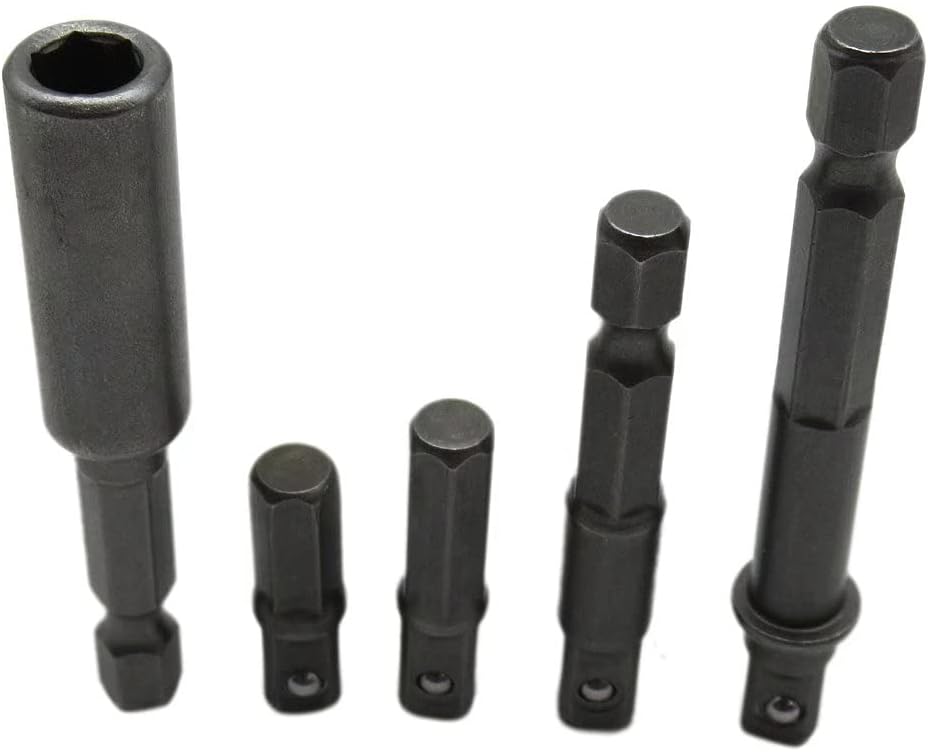 9-Pieces Hex Shank Socket Adaptor with Magnetic Bit Holder Socket Adapter Set Hex Shank Electric Impact Driver Drill