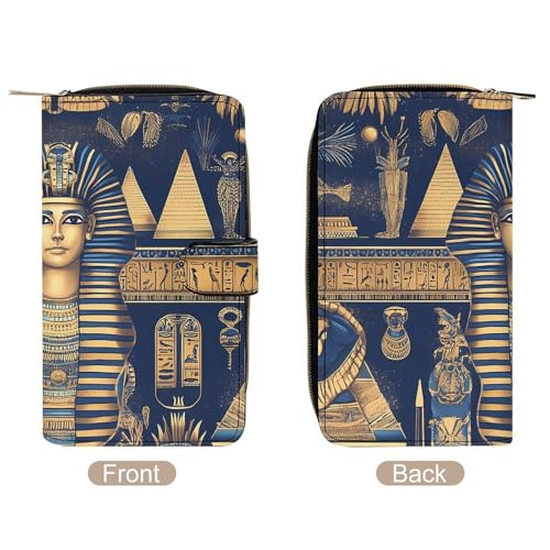 Egyptian Tradition Pattern Long Wallet for Women Men Purses Coin Pouch Credit Card Holder Organizer3