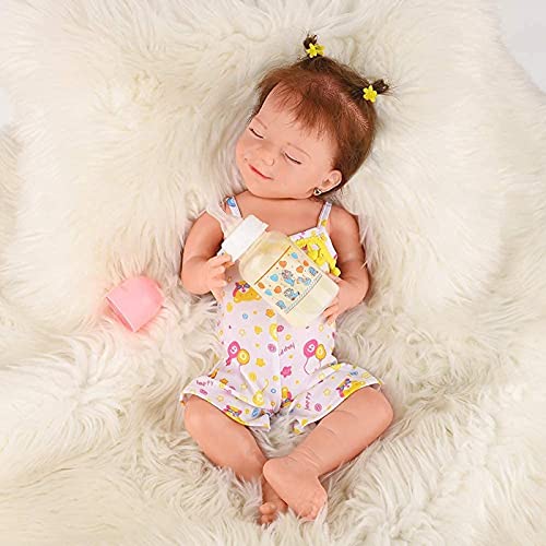 MWKL Niedliche Reborn Baby Reborn Puppe Vollsilikon Körper Wiedergeburt Puppe 20 Zoll Lebensechte Realistische… – Bild 4