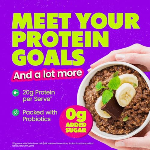 Image of Yogabar Highest Protein Oats 850g x 2 | Dark Chocolate & Almonds | 23g Protein - No Added Sugar | Complete Protein Blend Whey + Soy | With Probiotics for Better Absorption | Fiber-Rich | Helps in Weight Management (Pack of 2, 850g each)