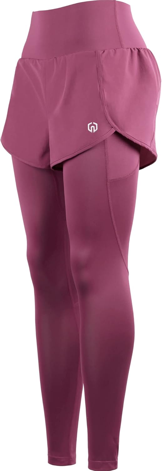 NELEUS Women's Yoga Pants Tummy Control High Waist Workout Leggings with 2 Pocket Medium 127# Pink,1 Piece