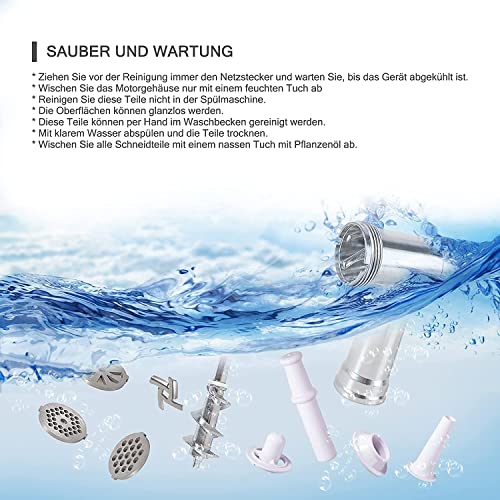 WUPYI2018 - Tritacarne elettrico, 2800 W, con