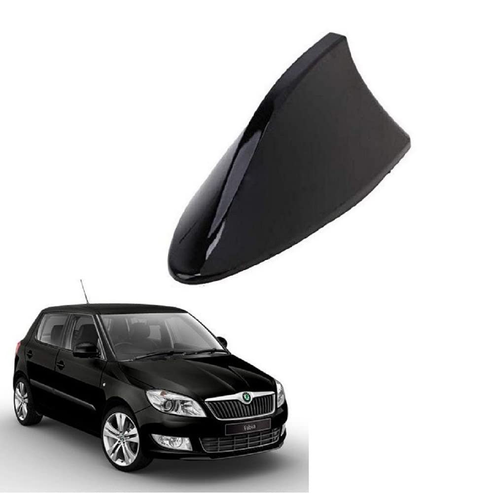 Shark Fin Roof Antenna Aerial ABS AM/FM Radio Signal Compatiable with Skoda Fabia - Black-image-12