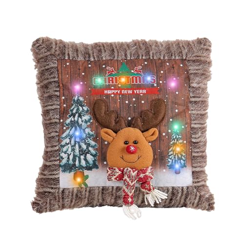 Fronha de Natal iluminada,Capas de almofadas de Natal - Decoração de casa 16x16 Polegada fronhas de