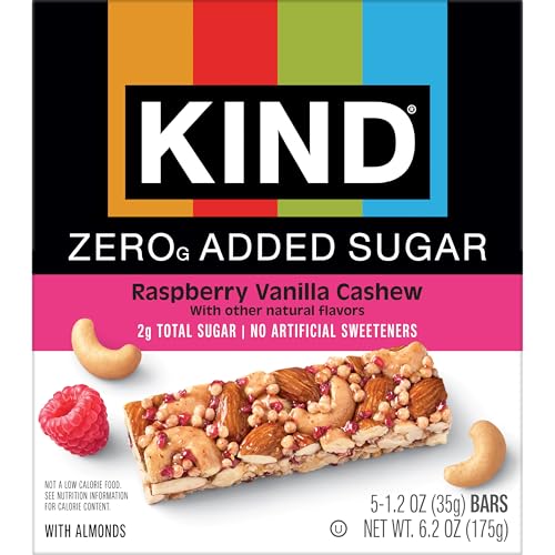 KIND ZEROg Added Sugar Bars, Raspberry Vanilla Cashew, Gluten Free, 30ct - image 3
