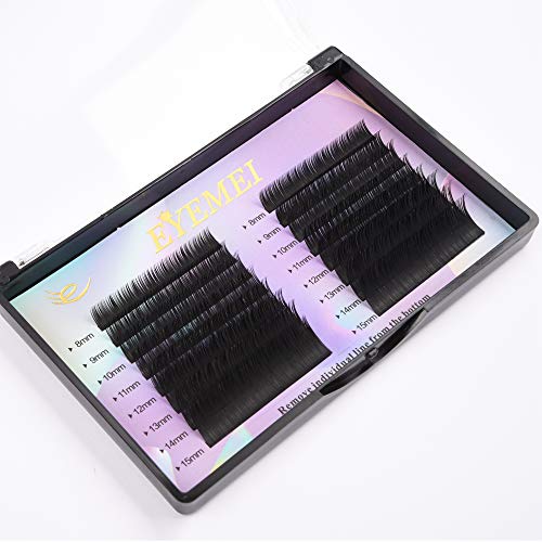 Eyelash Extensions D Curl 0.20mm Mixed Tray More Soft Black Individual Lash Extensions Supplies 8mm | 9mm | 10mm |11mm | 12mm | 13mm | 14mm | 15mm| Mix | by EYEMEI (16 Rows 0.20mm D Mix 8-15mm)