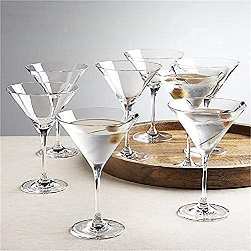 Image of Martini Glasses 180 ml Hand-Blown Crystal Martini Glass Set | Elegant Cocktail Glasses for Bar, Whiskey, Gin, Tequila | Goblet Gift Set for Birthday, Housewarming-Clear. Set of 6 (Tea$$)