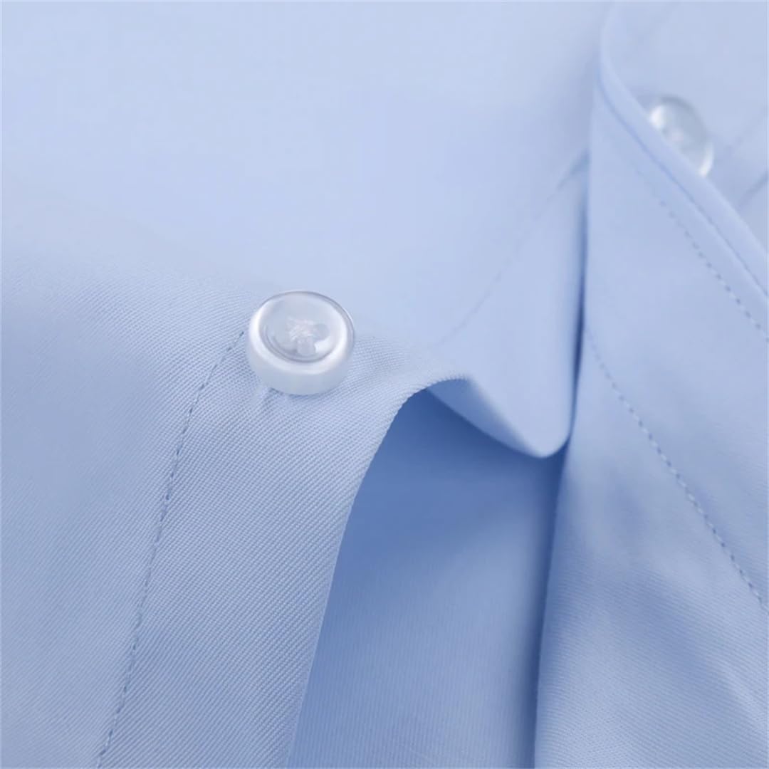 Camisas de vestir de manga corta para hombre, de sarga, camisas de verano a rayas para hombre, estilo casual, ajuste regular, camisas sociales