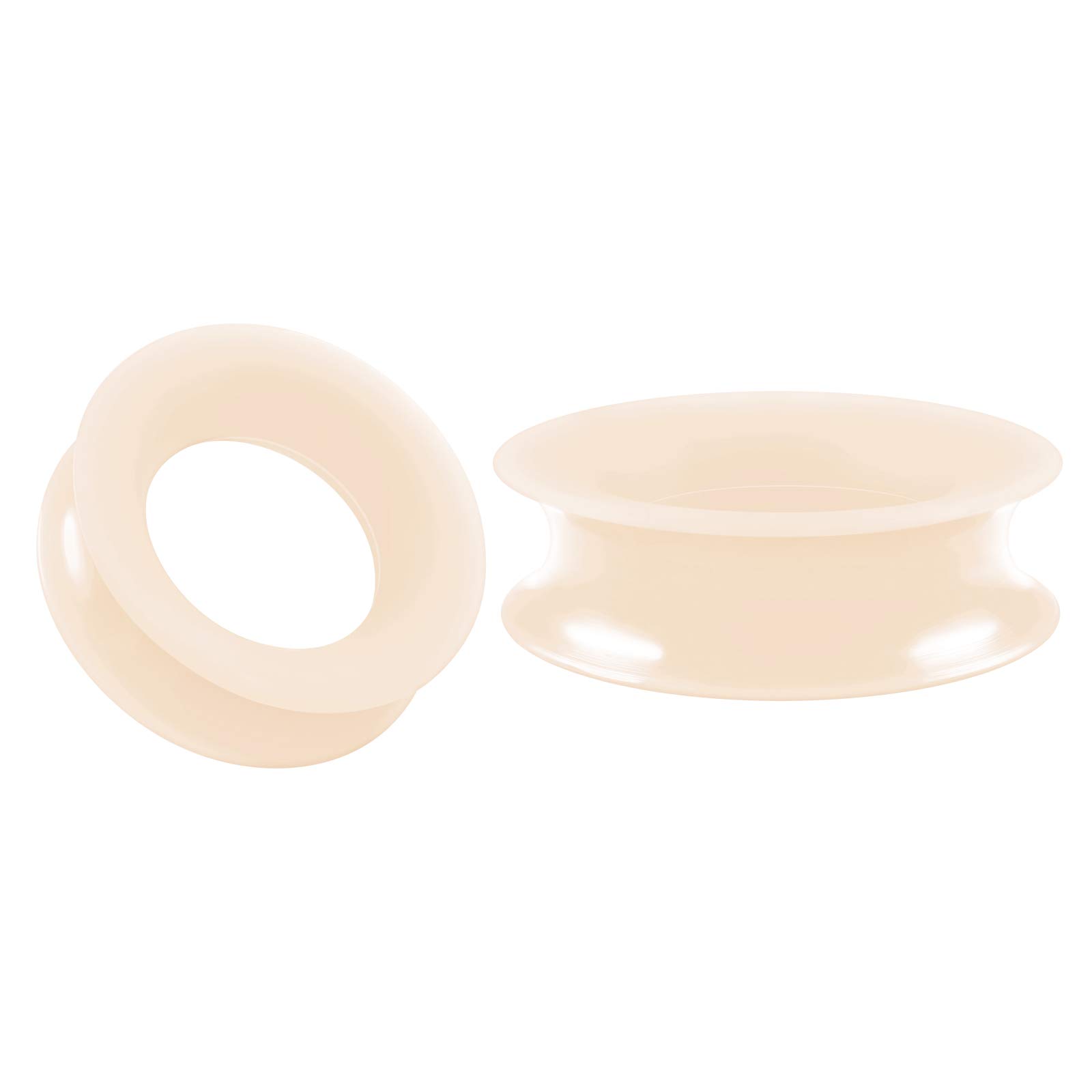 BIG GAUGES Pair of Skin Silicone Double Flared Saddle Piercing Jewelry Stretcher Ear Earring Lobe Flesh Tunnel Plugs