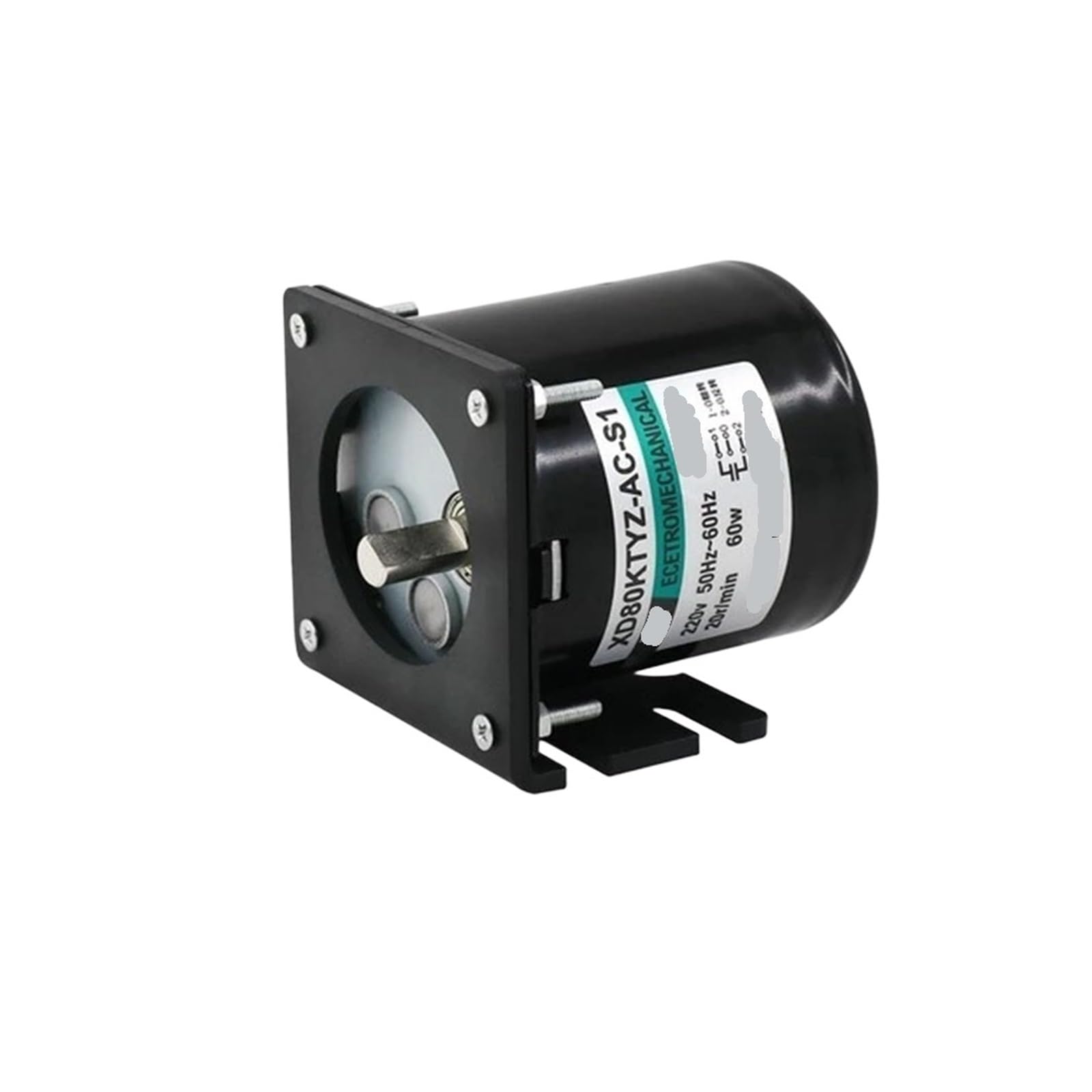 Moteur synchrone 80KTYZ 220V 60W 20rpm avec support et réducteur