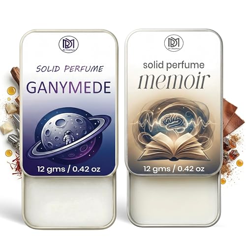 Image of Dr.Mashur Solid Perfume |Gandmede&Memoir Alcohol Free Wax Perfume Balm, Long Lasting | Pocket Tin 12g, Pack Of 2| Non Greasy Smooth Glide, Travel Friendly Men And Women