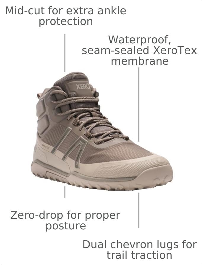 Image of Xero Shoes Men's Scrambler Trail Mid Waterproof Shoes